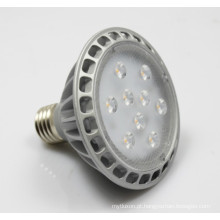 Refletor regulável de 230V PAR30 9LEDs revestimento de fundição de acabamento prateado